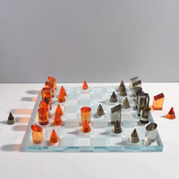 Luxury Glass Chess / Tic Tac Toe Board Set
