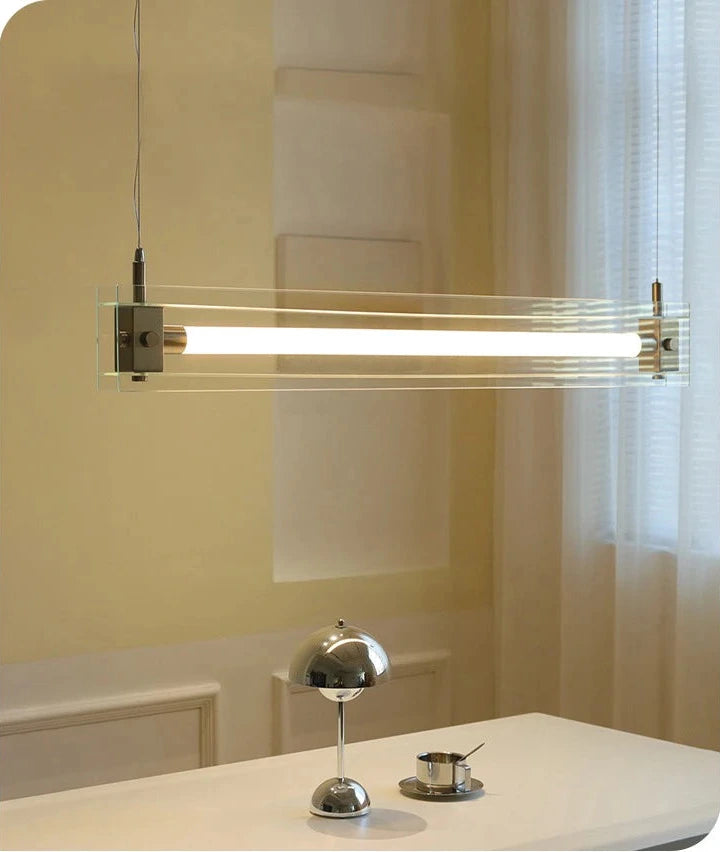Sleek Horizon Linear Glass Pendant