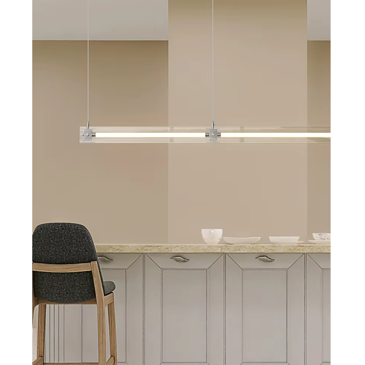 Sleek Horizon Linear Glass Pendant