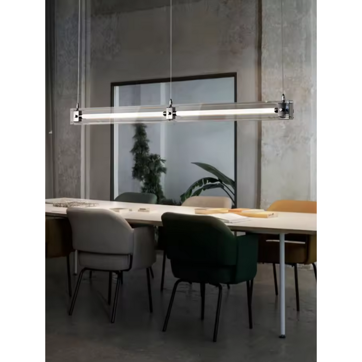 Sleek Horizon Linear Glass Pendant