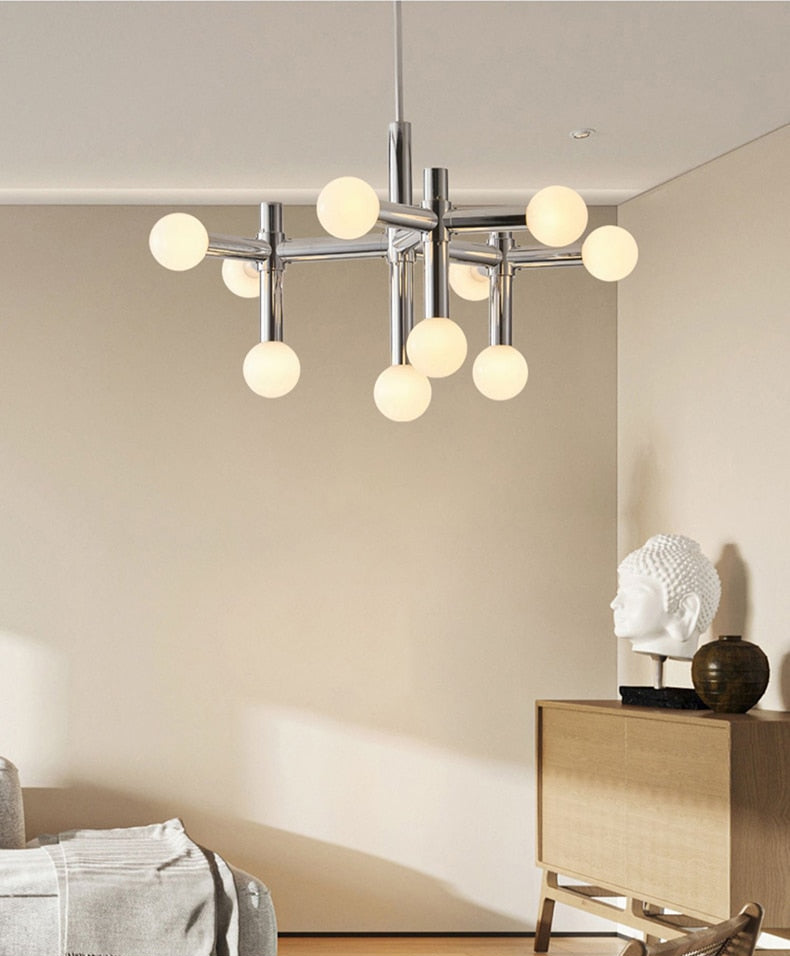 Modular Italian Chrome LED Chandelier