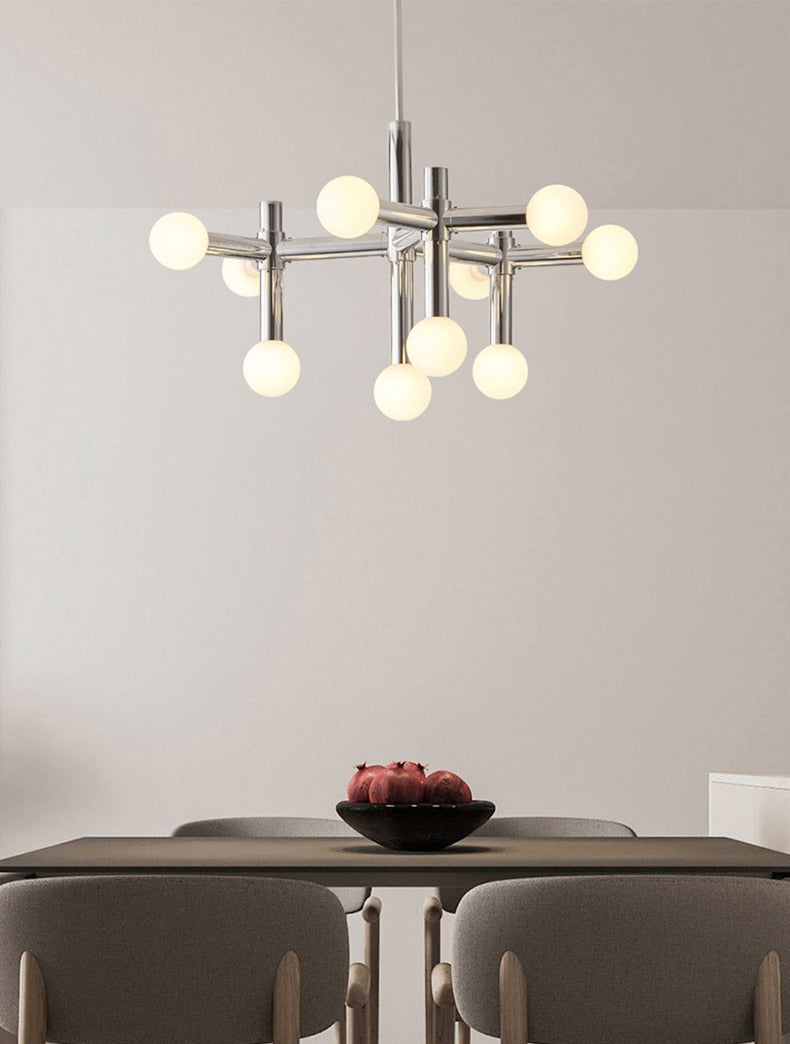 Modular Italian Chrome LED Chandelier