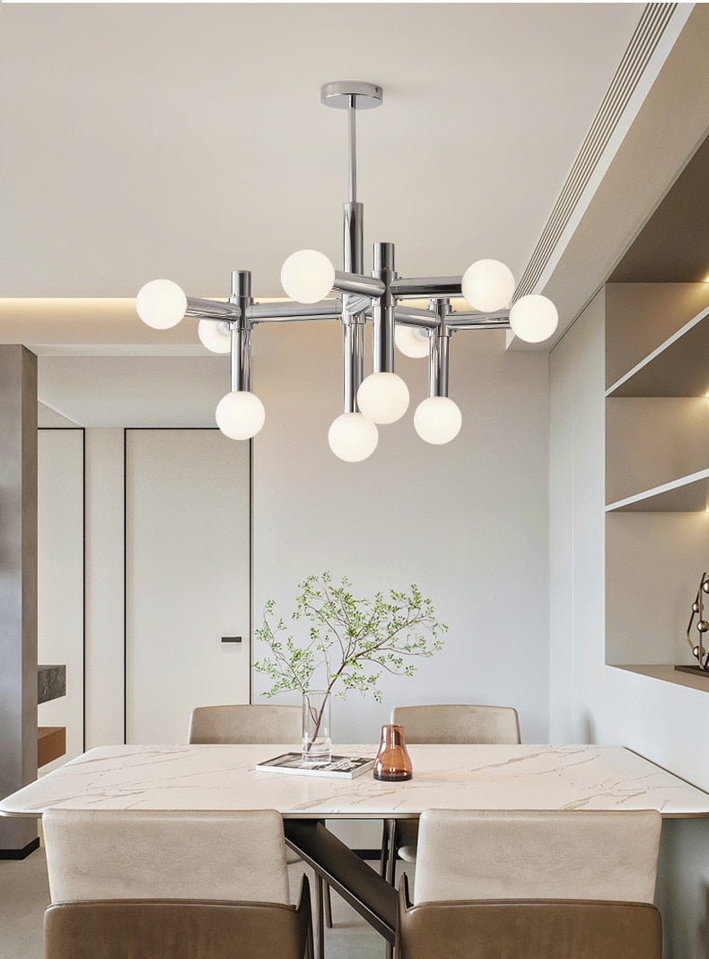 Modular Italian Chrome LED Chandelier