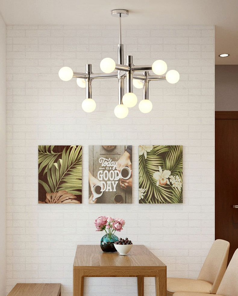 Modular Italian Chrome LED Chandelier