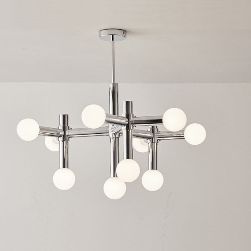 Modular Italian Chrome LED Chandelier