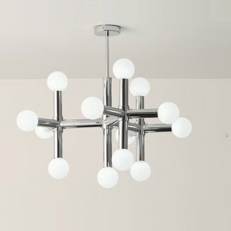 Modular Italian Chrome LED Chandelier