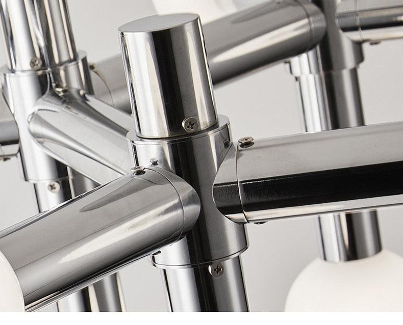 Modular Italian Chrome LED Chandelier