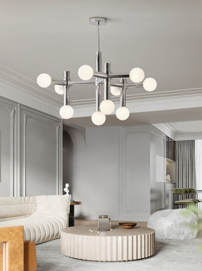 Modular Italian Chrome LED Chandelier