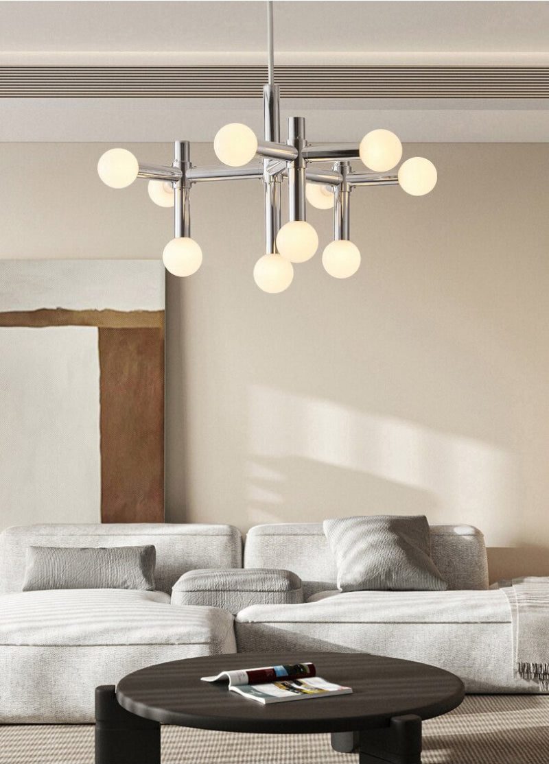 Modular Italian Chrome LED Chandelier