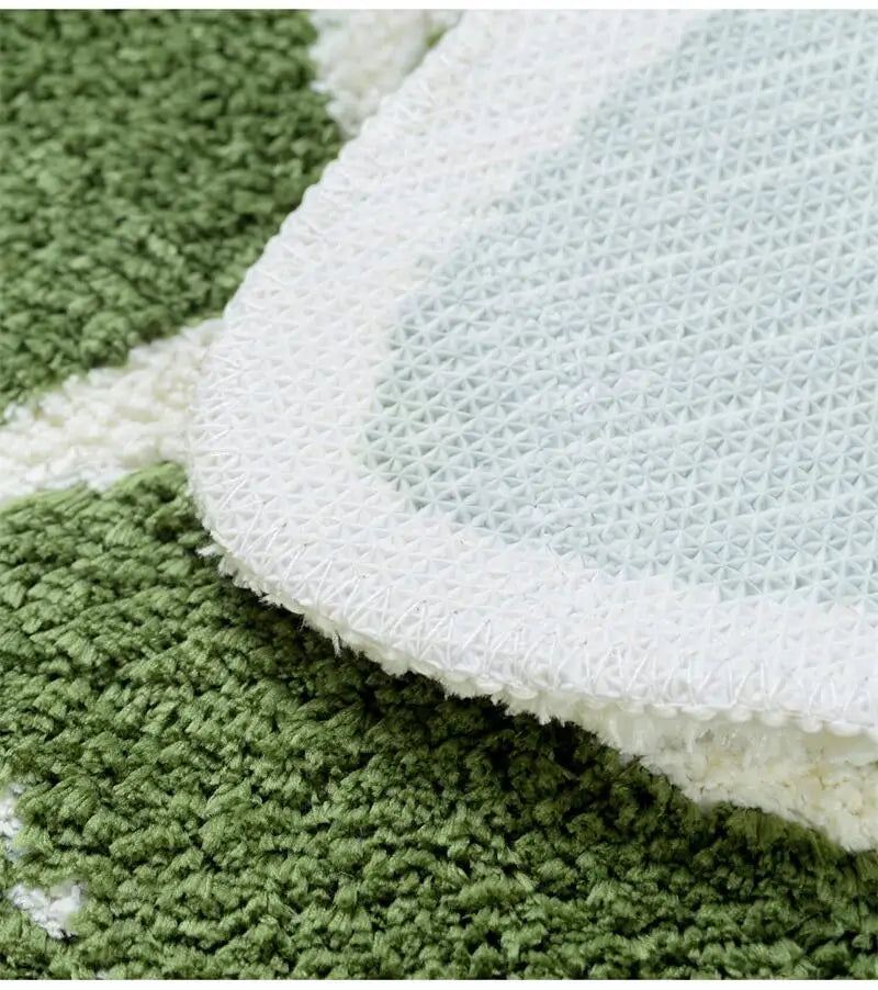 plush monstera bathroom rug anti skid bath mat leaf print
