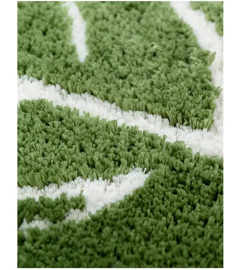 plush monstera bathroom rug anti skid bath mat leaf print