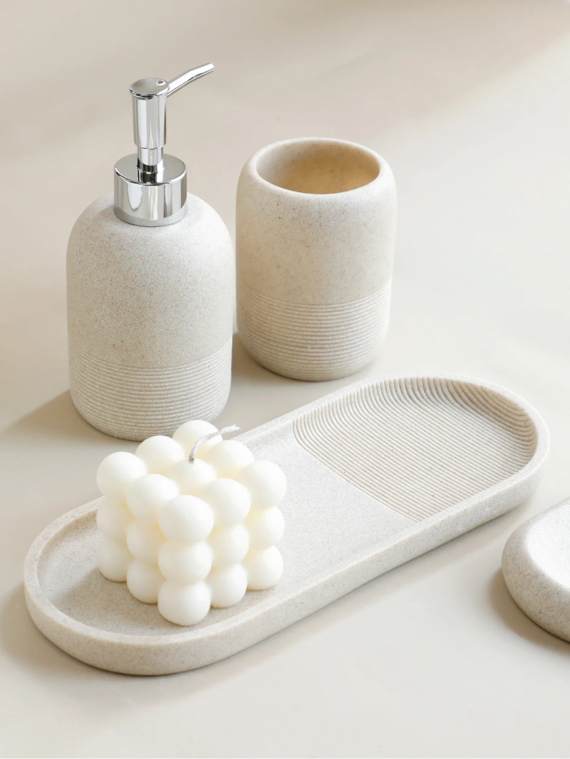 Stone  luxury 5 piece bathroom accessory set