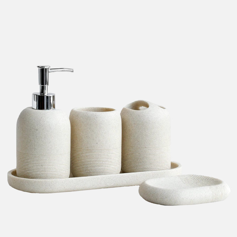 Stone  luxury 5 piece bathroom accessory set