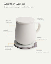 Ui Self-heating Mug Set - Jasmine White