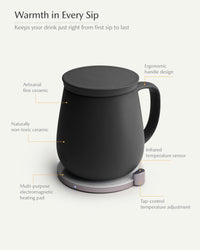 Ui+ Self-heating Mug Set - Inkstone Black