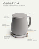 Ui+ Self-heating Mug Set - Soft Gray
