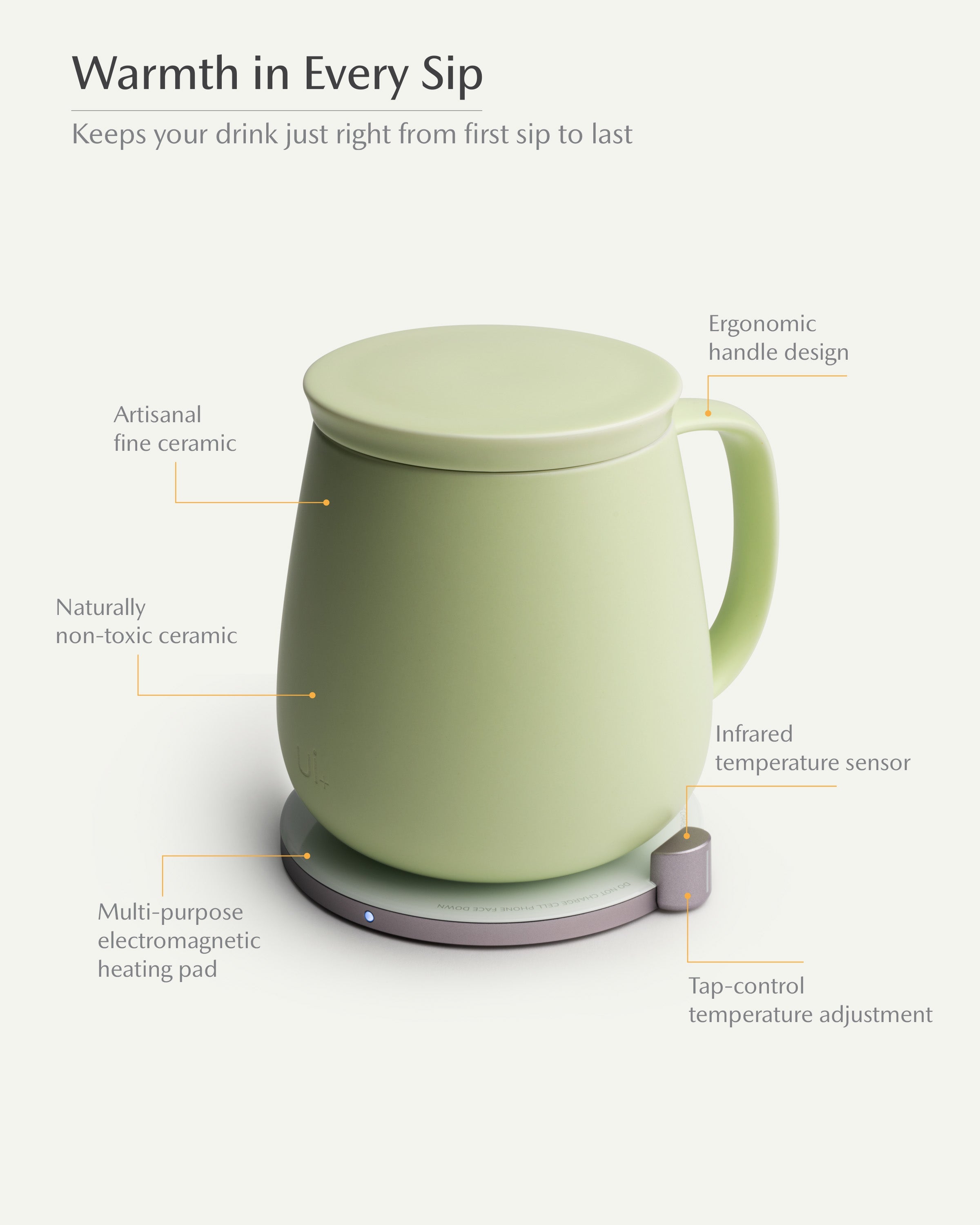 Ui+ Self-heating Mug Set -  Verde Green