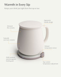 Ui+ Self-heating Mug Set - Jasmine White