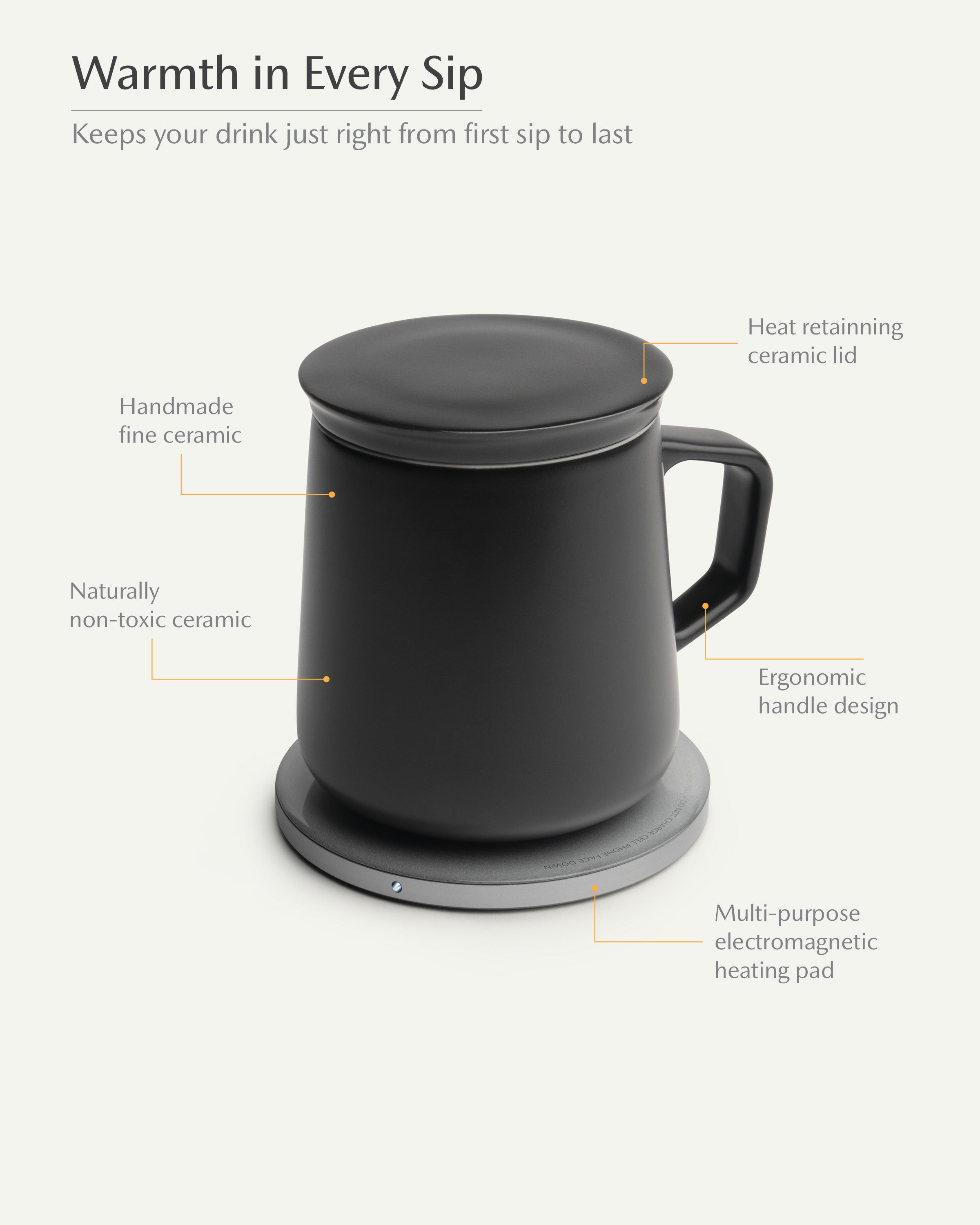 Neo Self-heating Mug Set- Inkstone Black