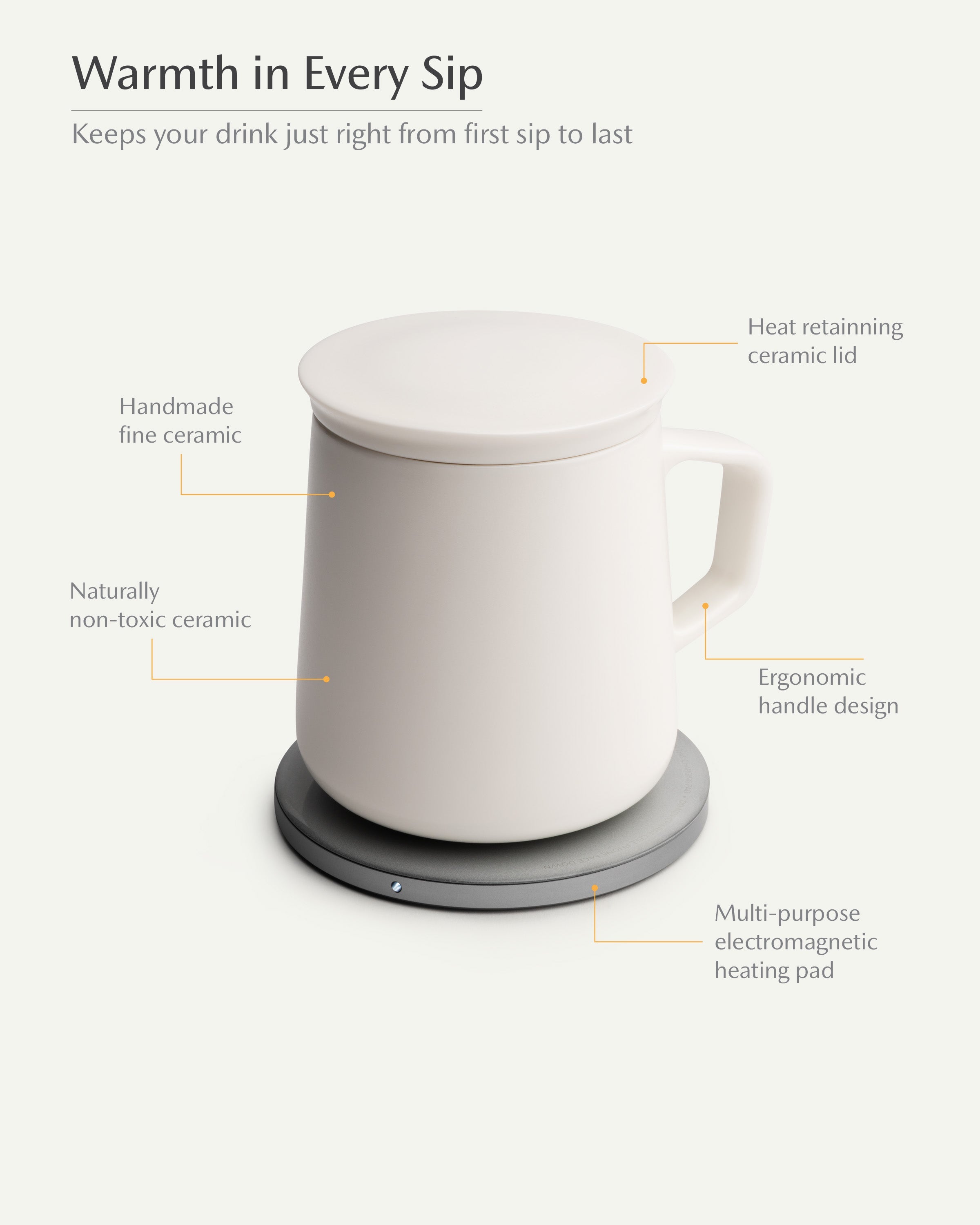 Neo Self-heating Mug Set - Jasmine White