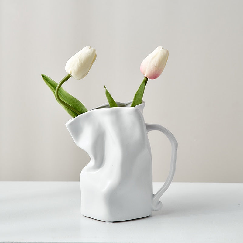 Paper Bag Whimsical Ceramic Vase