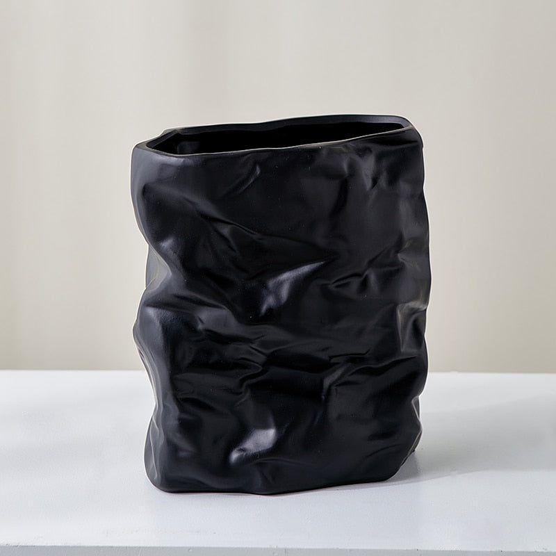 Paper Bag Whimsical Ceramic Vase