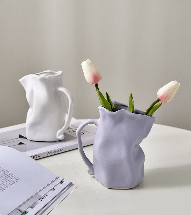 Paper Bag Whimsical Ceramic Vase