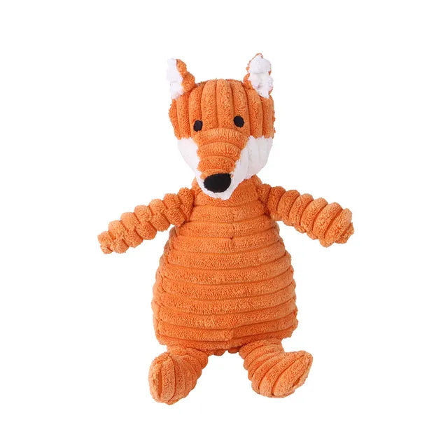 Plush Squeaky Fox Dog Toy – Soft Interactive Chew Toy for Small & Medium Dogs