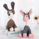 Plush corduroy squeaky dog toy animal shape durable chew toy for puppies and dogs