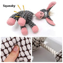 Plush corduroy squeaky dog toy animal shape durable chew toy for puppies and dogs