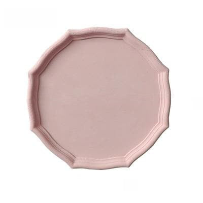 Wooden geometric shapes Matte pink serving tray