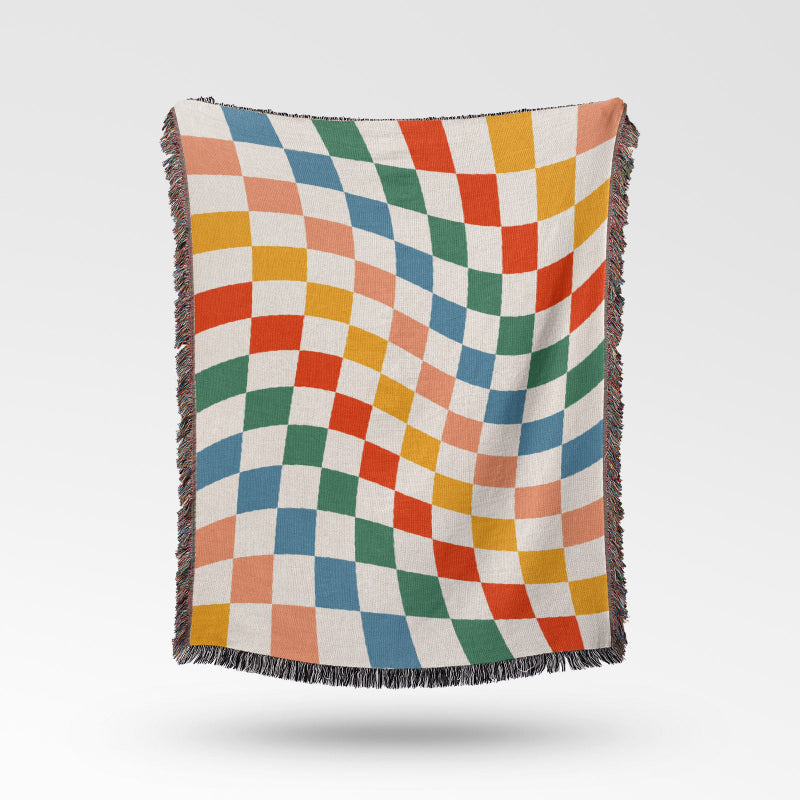 Rainbow Checkered Throw