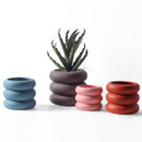 Multicolor Round Rolls Ceramic Plant Pot