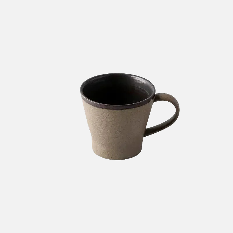 Retro Pottery Coffee Cup Set Handcrafted ceramic coffee cup with saucer in rustic earth tones