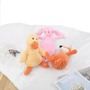 Plush corduroy squeaky dog toy animal shape durable chew toy for puppies and dogs