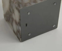 Stone cube lamp natural marble warm glow bedside modern decor light