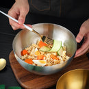 stainless steel gold silver serving bowl brushed metallic modern kitchen tableware