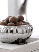 Radiance Ribbed Bowl Polished stainless steel ribbed bowl modern reflective noodle rice bowl