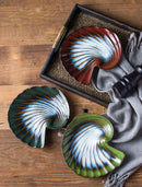 Ceramic shell plate kiln glaze ocean-inspired tableware
