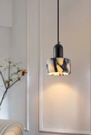 Carrara Eclipse Lamp Luxury Black Round Natural Stone Pendant Lamp High-end Bedroom Bedside LED Chandelier Living room Decoration Home Hanging Lights