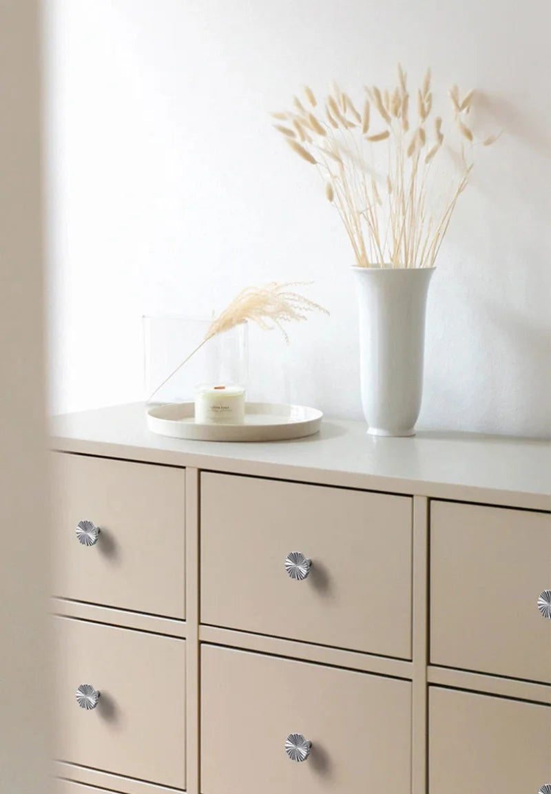 Santaya Brass Cabinet Pulls Cup Flat Chrome Drawer Pulls Kitchen Cupboard Bathroom Dresser Cabinet Knob Hardware Silver Handles-Letifly Lights and Decor
