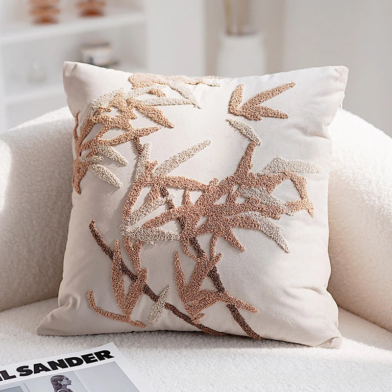 textured neutral throw pillow cover tufted cotton decorative cushion