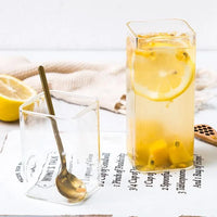 Square glass cup clear cold drink minimalist modern durable tumbler