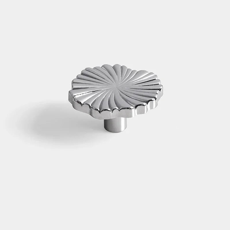 Santaya Brass Cabinet Pulls Cup Flat Chrome Drawer Pulls Kitchen Cupboard Bathroom Dresser Cabinet Knob Hardware Silver Handles-Letifly Lights and Decor