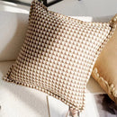 textured neutral throw pillow cover tufted cotton decorative cushion