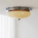 Ceiling light cream glass chrome Bauhaus French style retro flush mount ceiling lamp