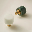 Brass Marble Crystal Stone Furniture Handles White Green Long Round Pulls Cupboard Dresser Drawer Cabinet Knobs-Letifly Lights and Decor