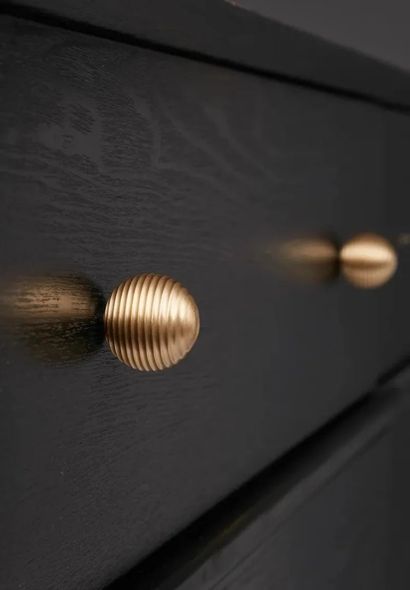 Brass Drawer Knob Gold Thread Shape Furniture Handle Kitchen Cabinet Handle Single Hole Ball Bedroom Wardrobe Handle-Letifly Lights and Decor