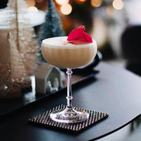 ribbed glass cocktail coupe handmade clear borosilicate stemware