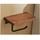 Toilet Paper Holder with Natural Walnut Wooden Shelf Tissue Roll Hanger Wall Mounted Paper Towel Bar 304 Stainless Steel Paper-Letifly Lights and Decor